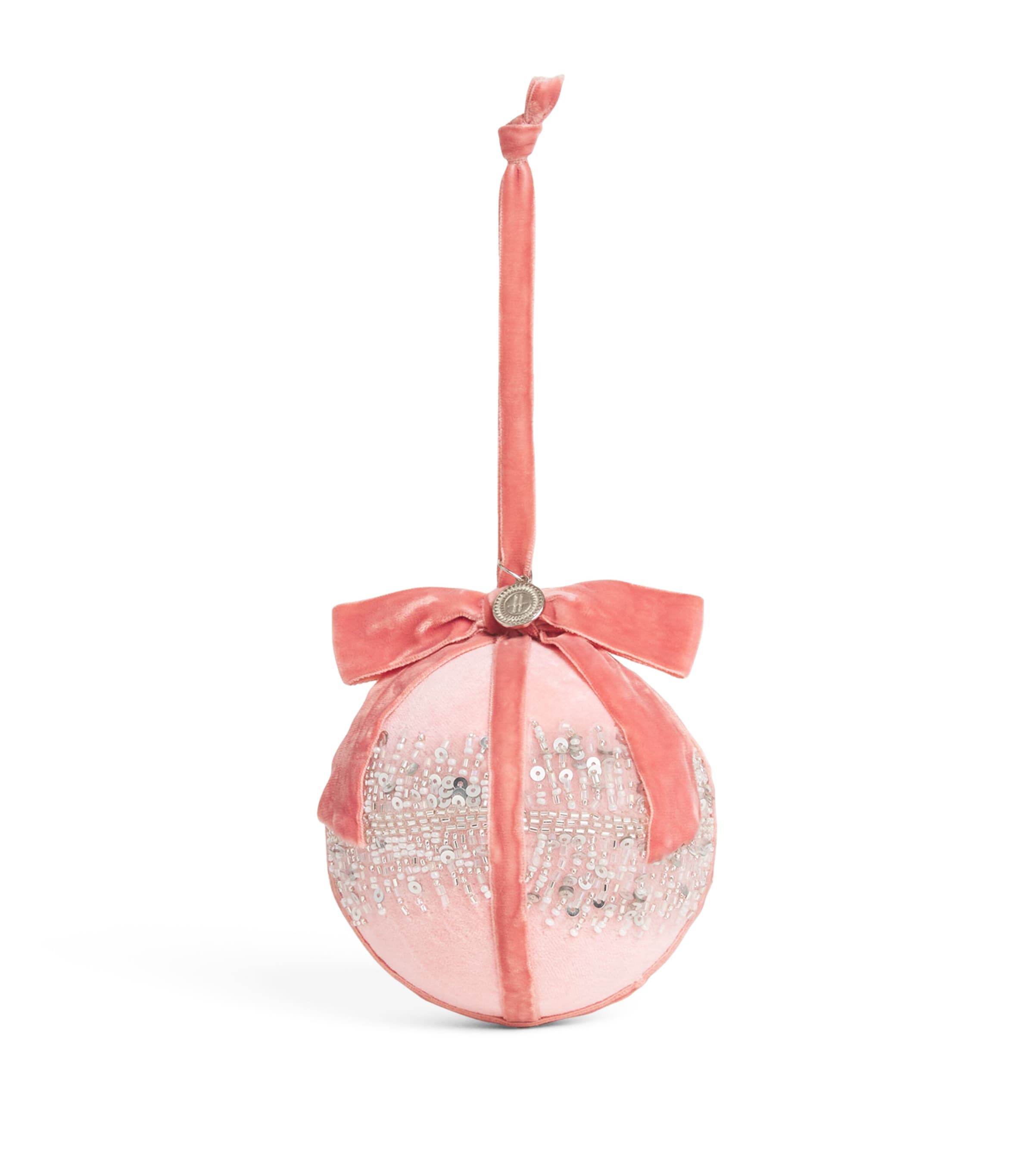 Harrods Pink Bow-detail Embellished Bauble