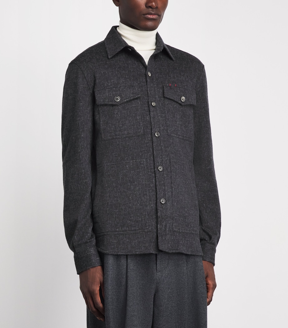 Isaia Mens Wool Overshirt Image 4
