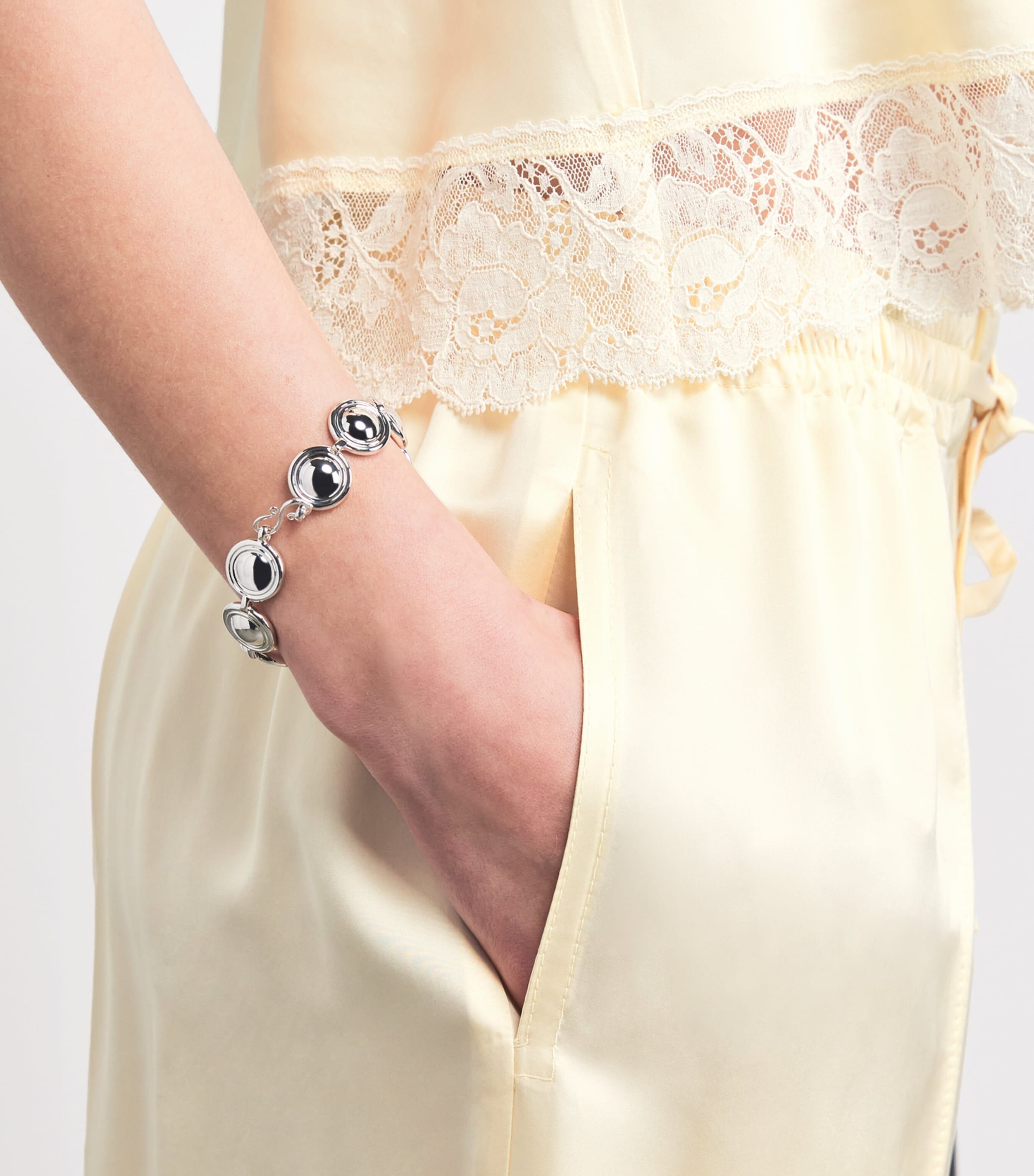 Sandro Paris Womens Satin Wide-Leg Trousers Light Yellow Image 3
