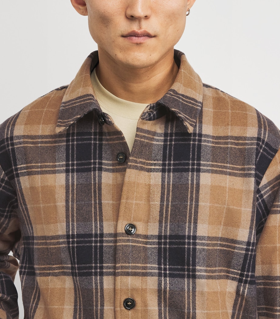 Wool-Blend Flannel Shirt IAK DARK NAVY Image 6