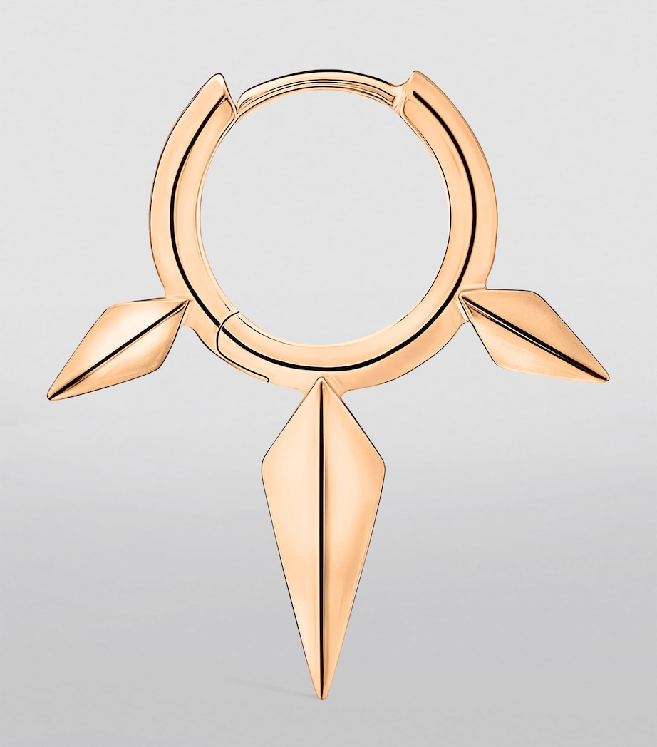 Rose Gold Faceted Triple Long Spike Hoop Earring (8mm) ROSE GOLD Image 2