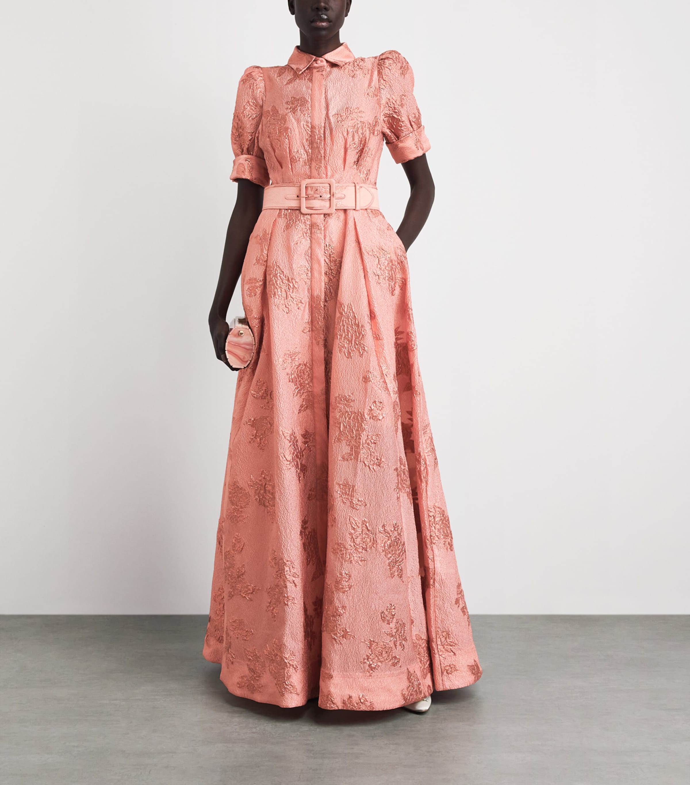Rebecca Vallance Womens Buttoned Annette Maxi Dress Peach Image 2