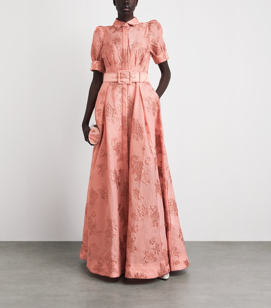 Rebecca Vallance Womens Buttoned Annette Maxi Dress Peach Image 2