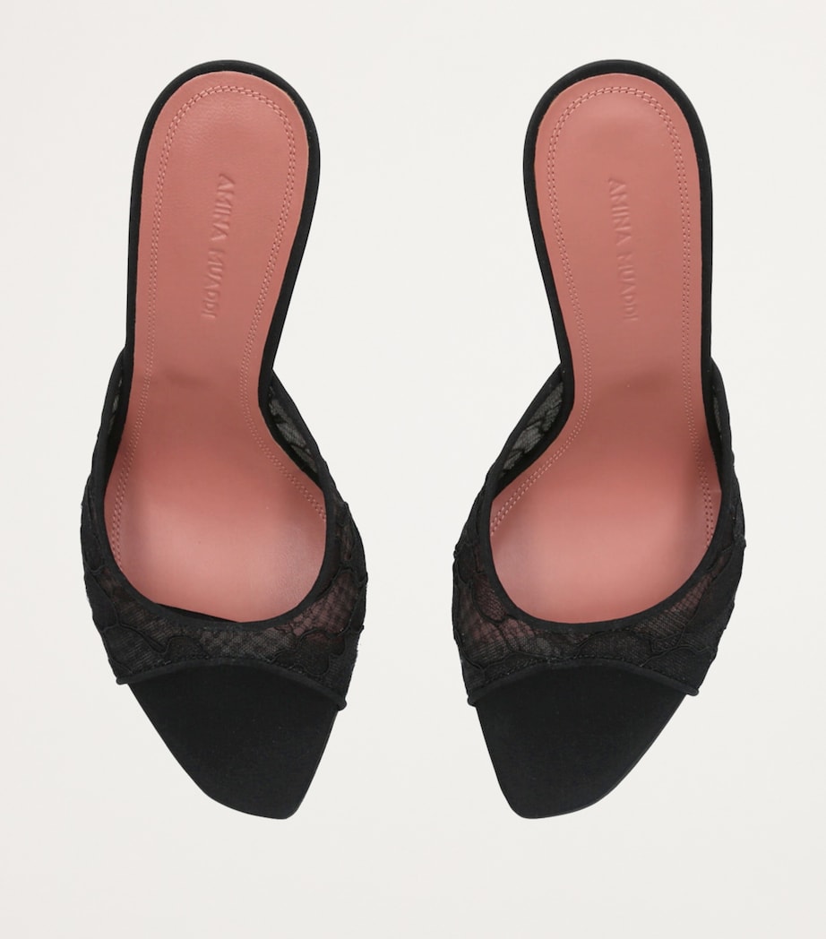Amina Muaddi Lace Alexa Heeled Mules 95 Black Image 4