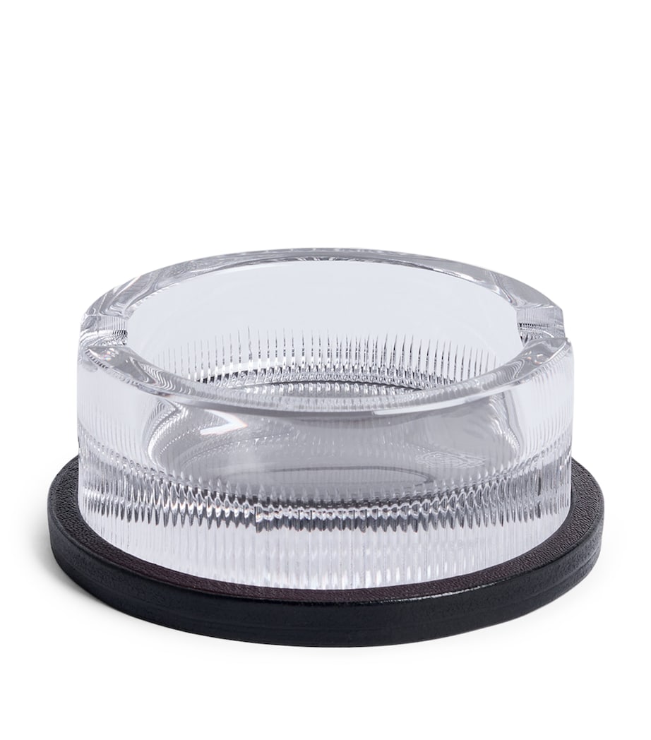 Dunhill Crystal Ashtray with Leather Base Image 1