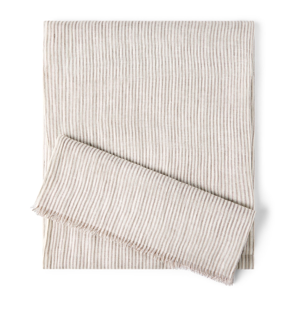 Brunello Cucinelli Linen-Blend Stripe Scarf Image 1