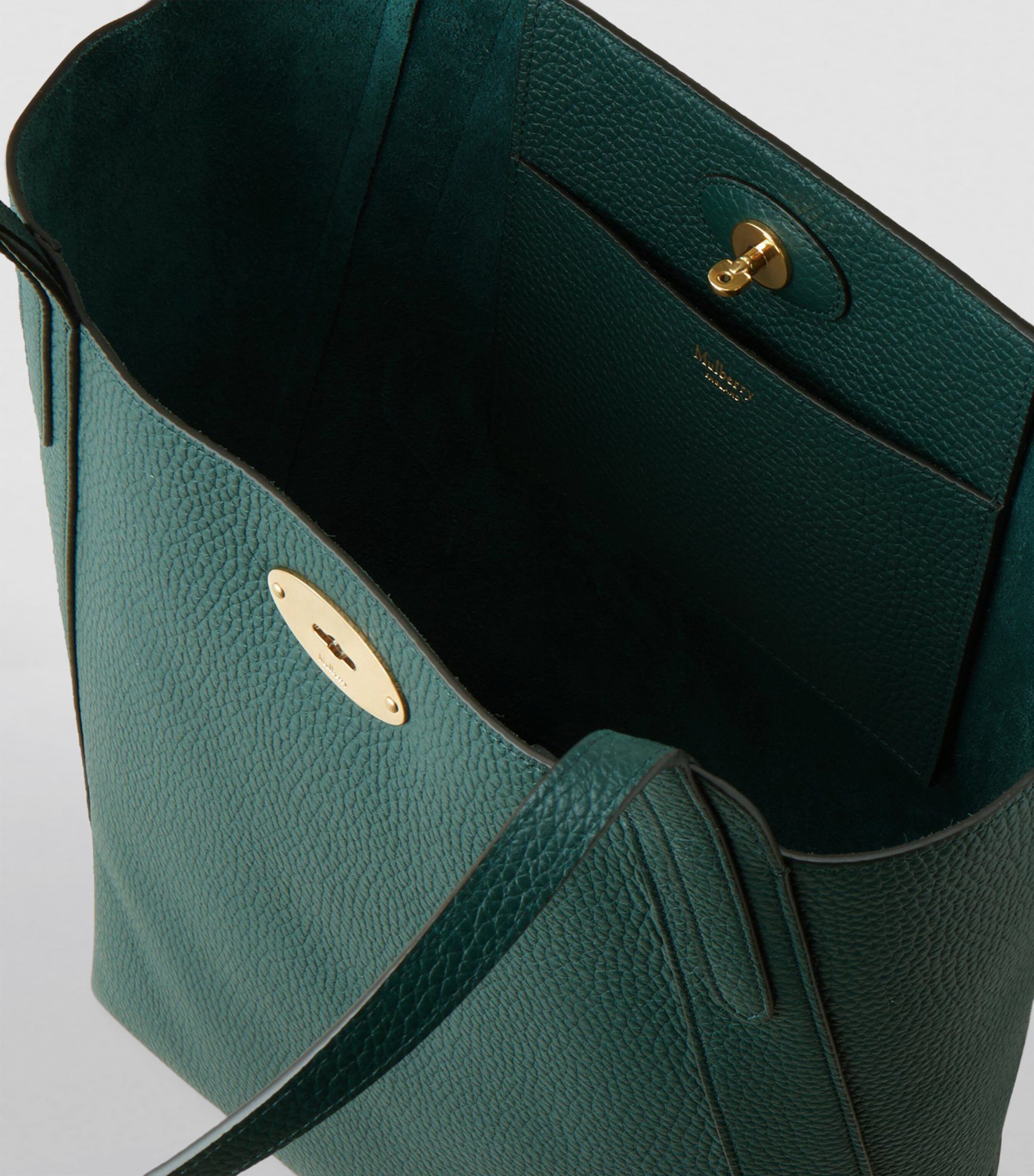 Leather North South Bayswater Tote Bag MULBERRY GREEN Image 3