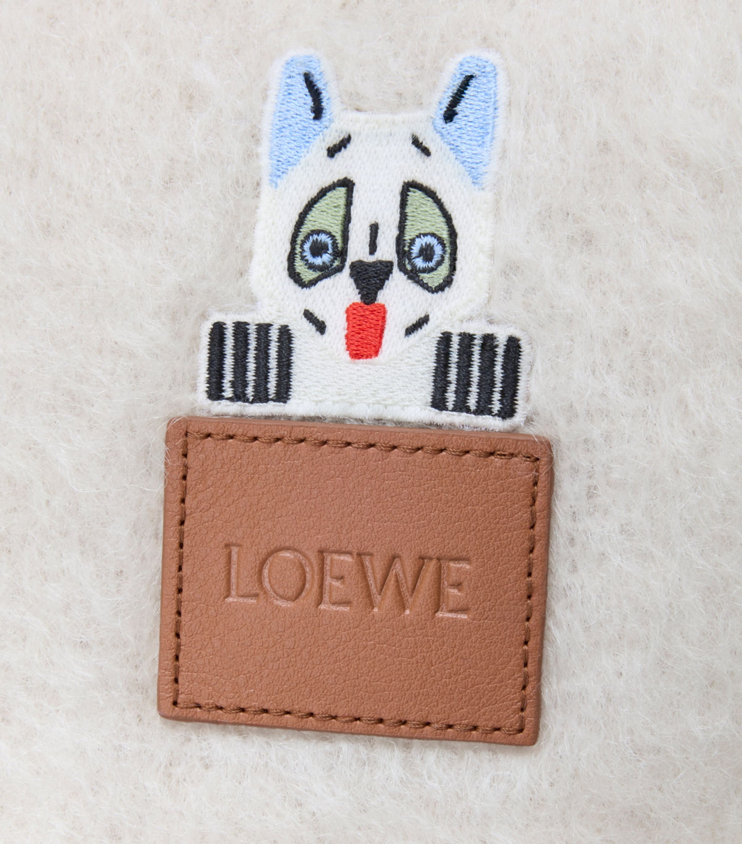 x Louis Wain Mohair-Wool Futurist Cats Scarf WHITE Image 4