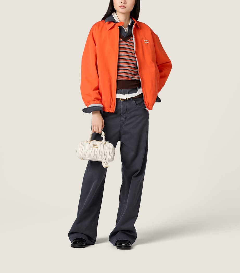 Miu Miu Womens Cotton Poplin Blouson Jacket Orange Image 2