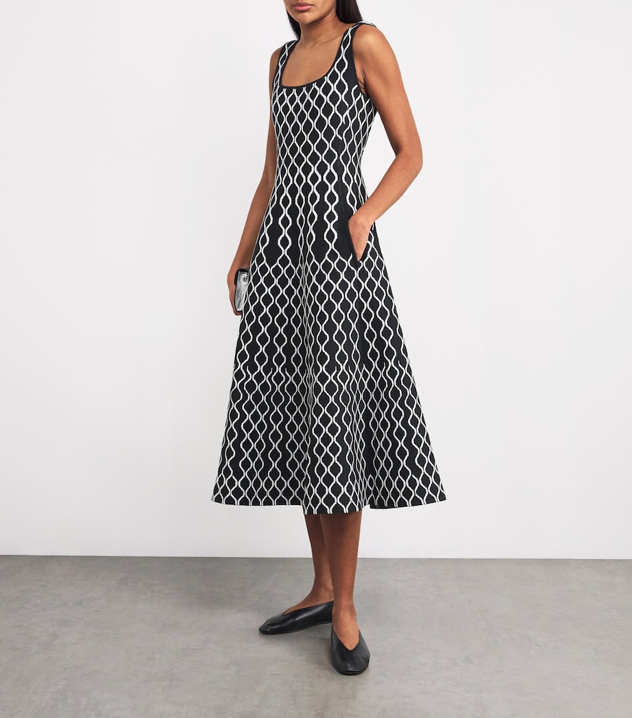 Jacquard Knit Midi Dress BLACK / WHITE Image 2