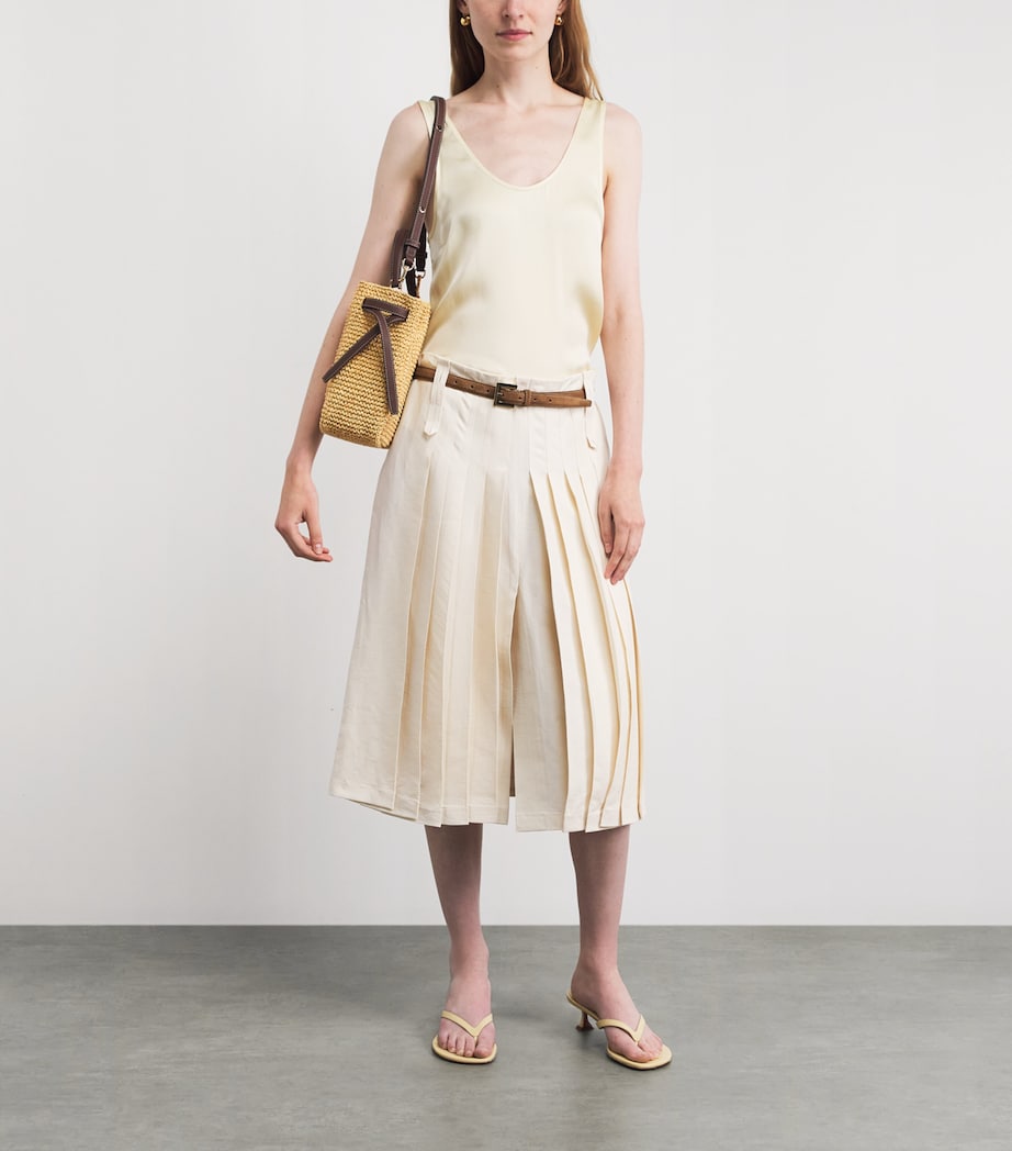 Tory Burch Small Raffia Romy Bucket Bag Natural Image 2
