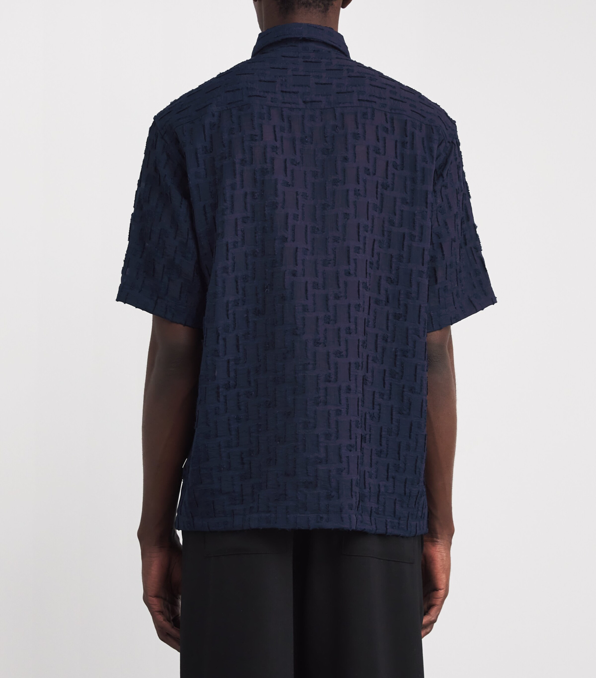 NN.07 Mens Flocked Freddy Shirt Navy Blue Image 4