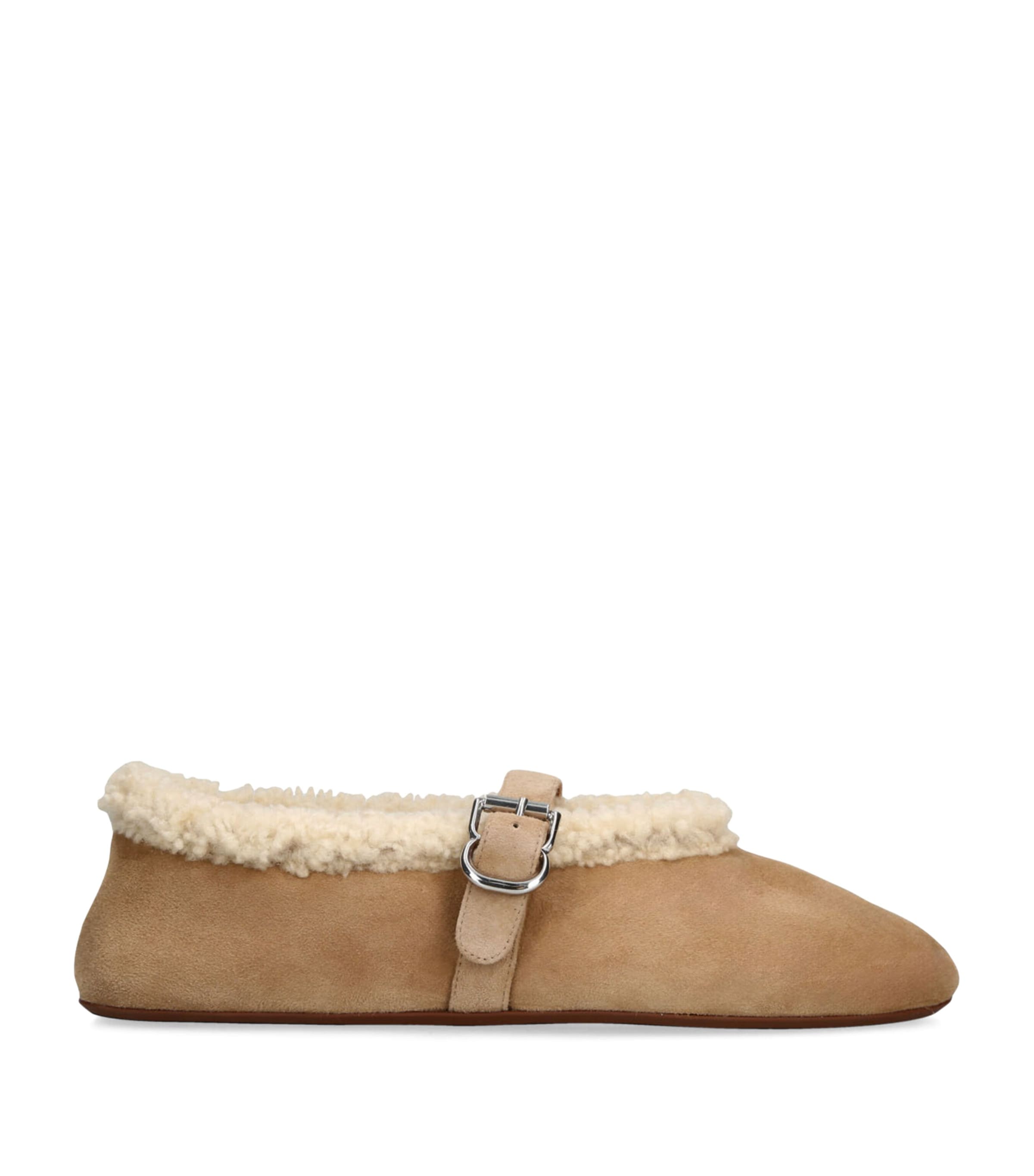 Shearling Ballet Flats CAMEL Image 1