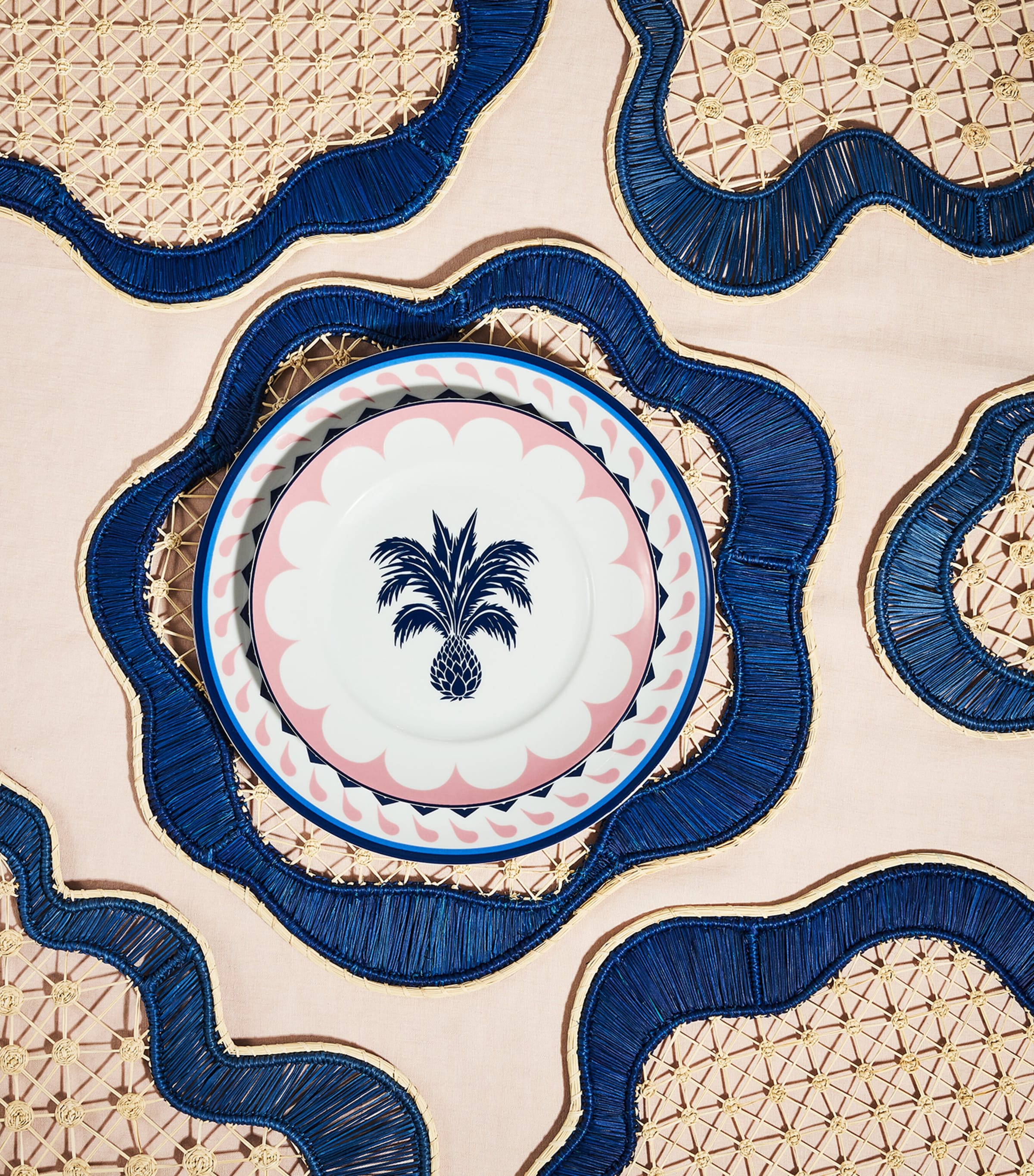 Round Baru Placemat (Set of 2) BLUE NAVY Image 3