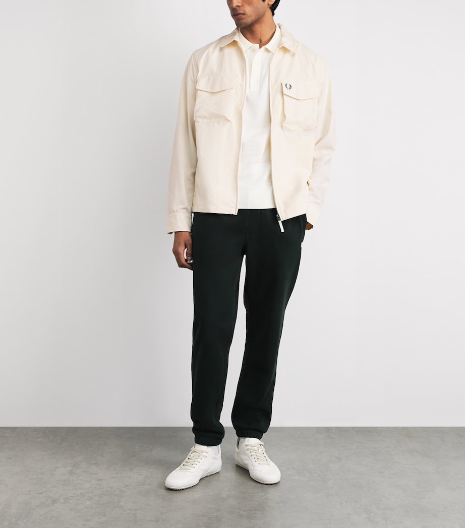 Fred Perry Mens Ripstop Double-Pocket Overshirt Ecru Image 2