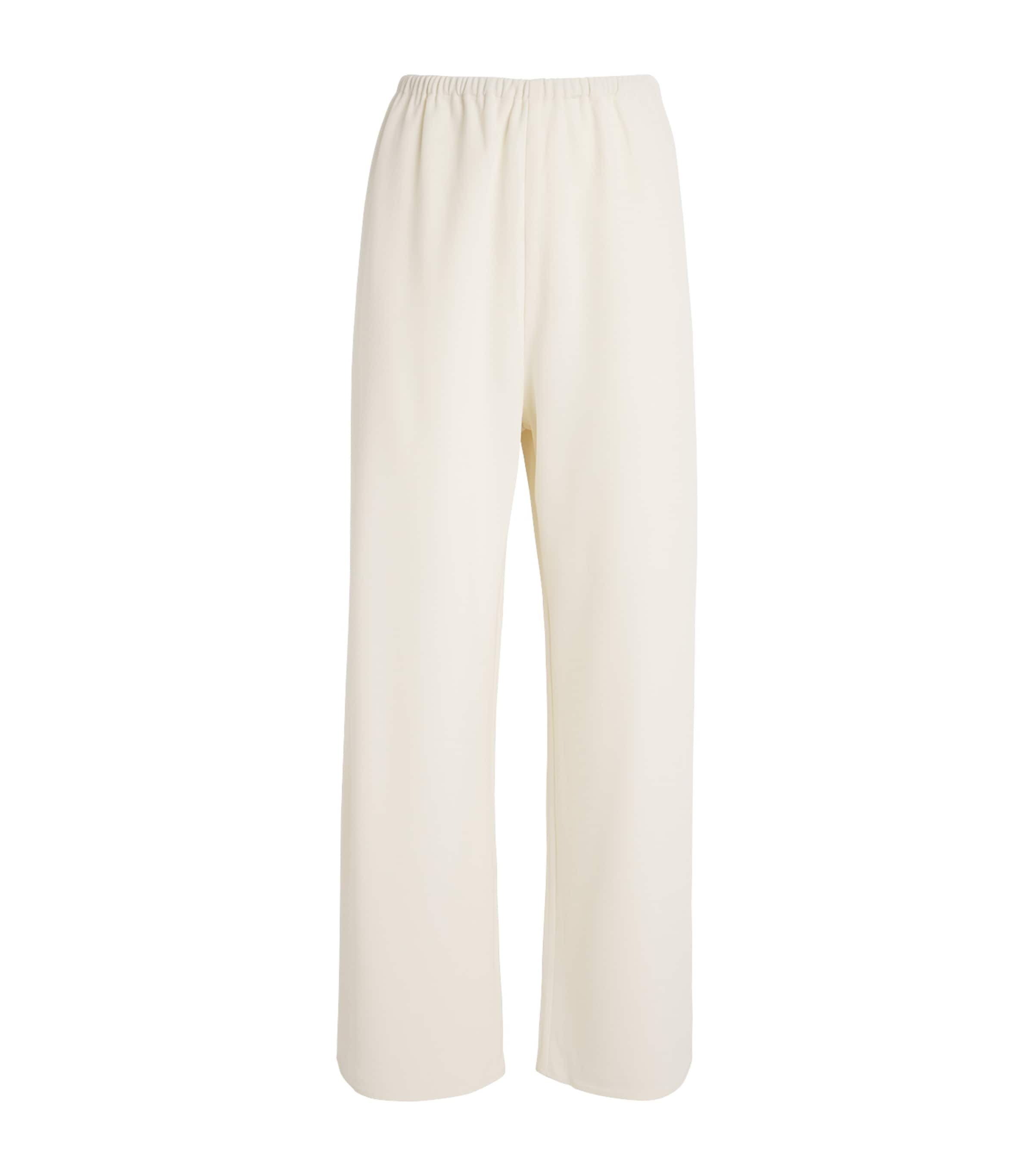 Almada Label Womens Satin Bea Wide-Leg Trousers Cream Image 1