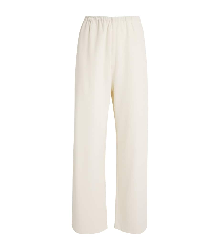 Almada Label Womens Satin Bea Wide-Leg Trousers Cream Image 1