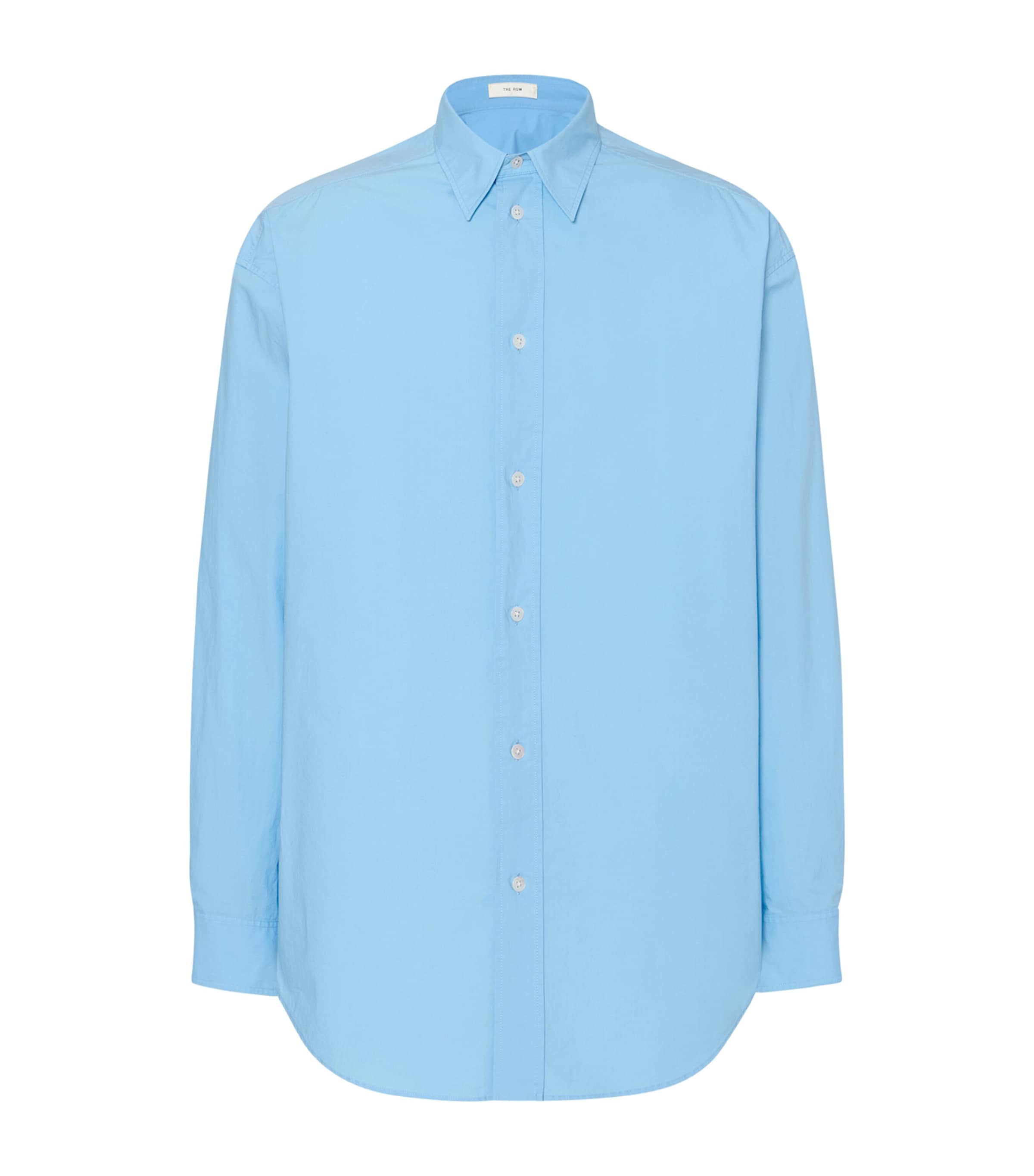The Row Miller Cotton Shirt In Blue