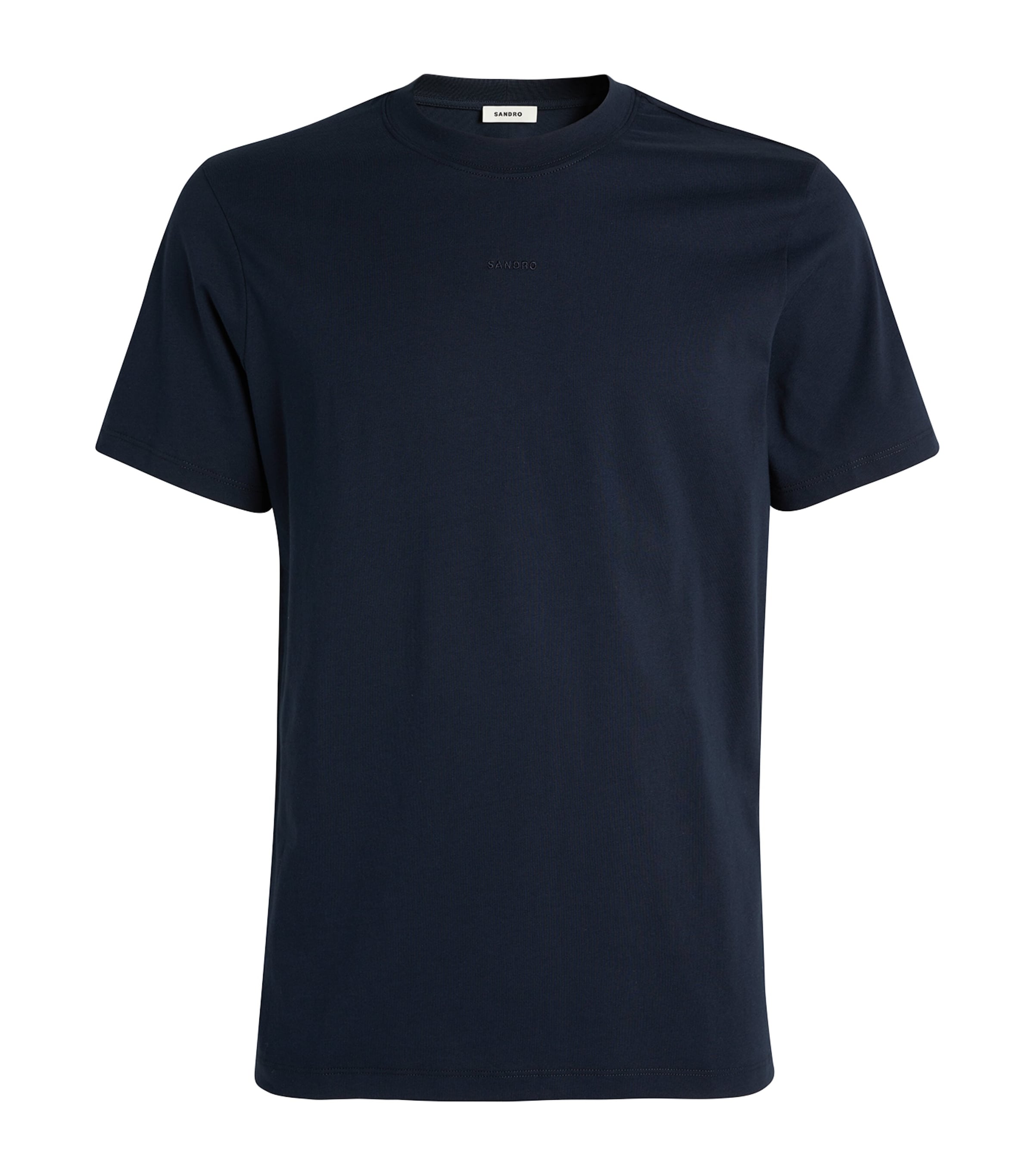 Shop Sandro Embroidered Logo T-shirt In Blue