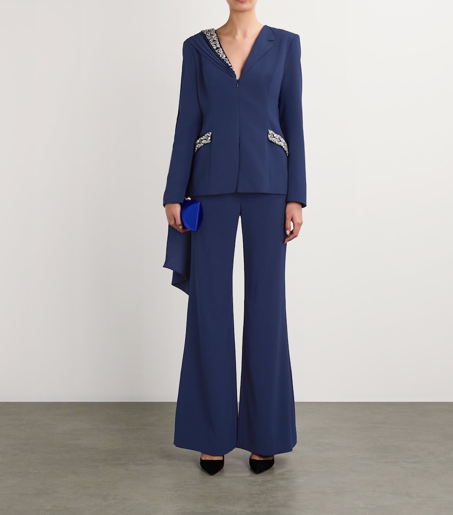 SABINA BILENKO Womens Willow Wide-Leg Trousers Navy Image 2