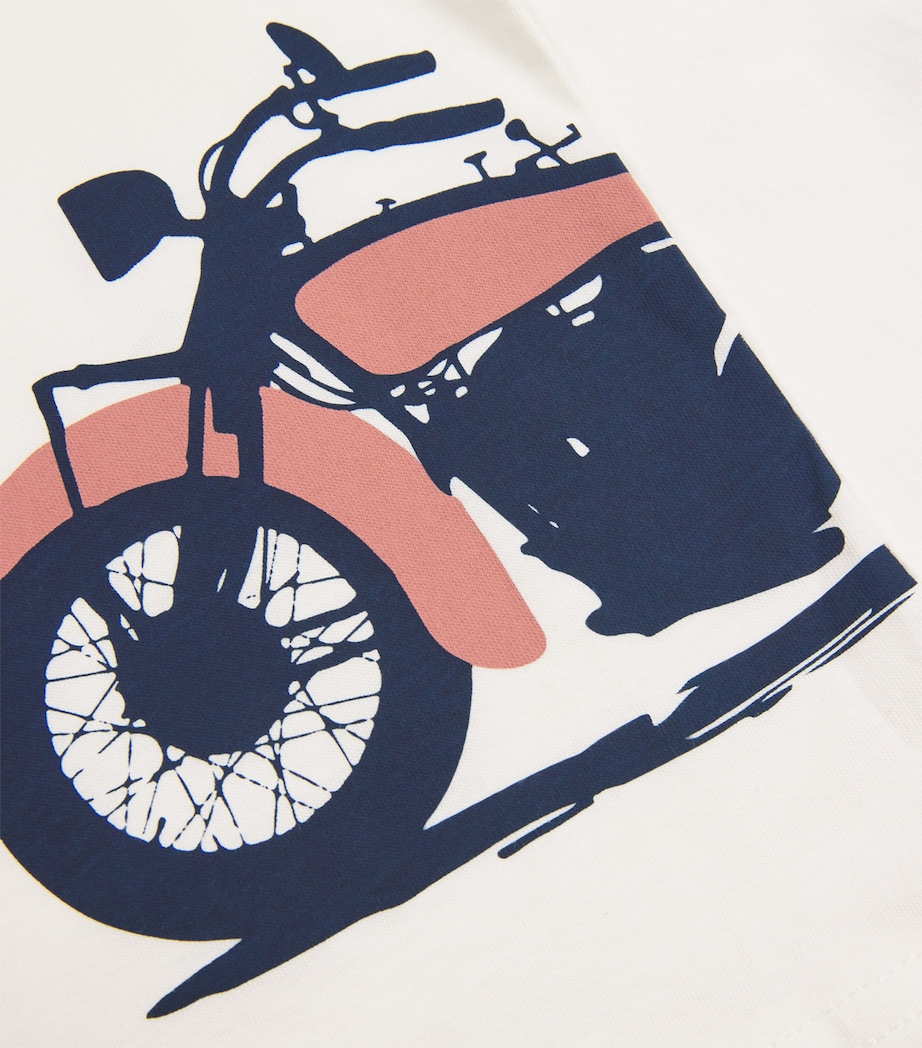 Cotton Motorcycle T-Shirt (2-12 Years) 1049 MILK/BLUE Image 3