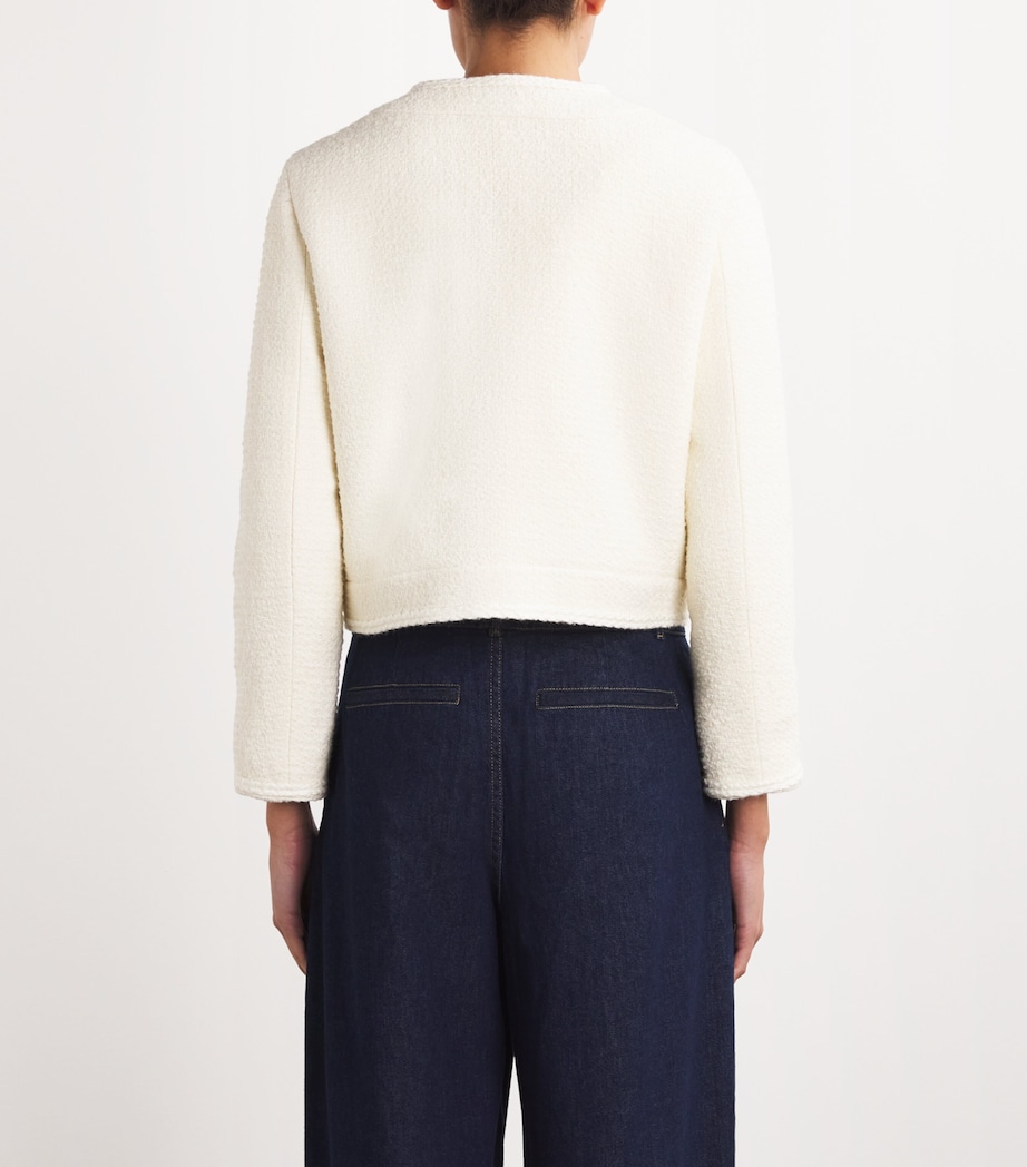 Tweed Button-Embellished Jacket ECRU Image 4