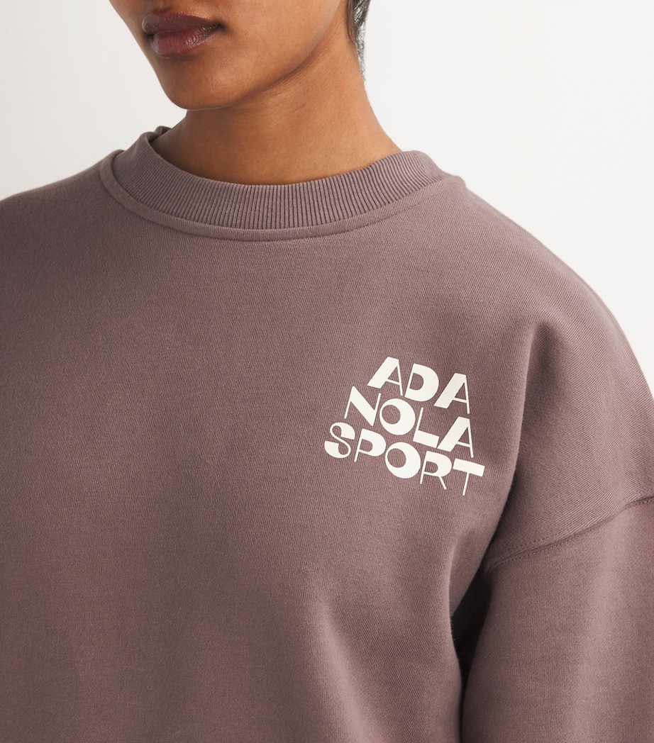 Adanola Womens Retro Relaxed Sweatshirt Pebble Brown Image 6