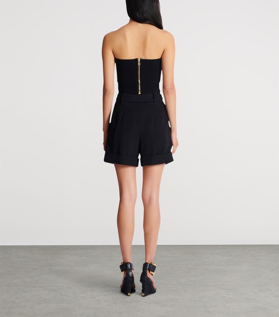 Rib-Knit Bandeau Top 0PA NOIR Image 6