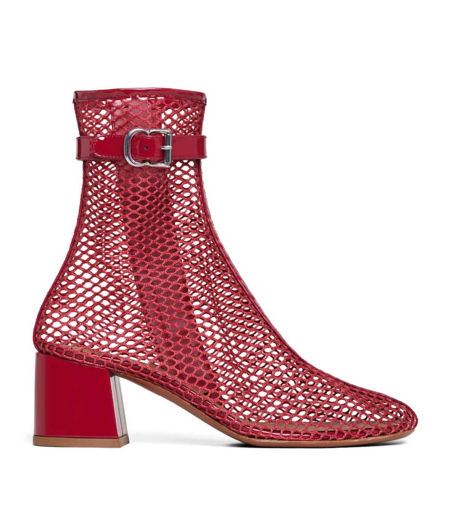Alaïa Leather Mesh Ankle Boots 55 Carmine Image 1