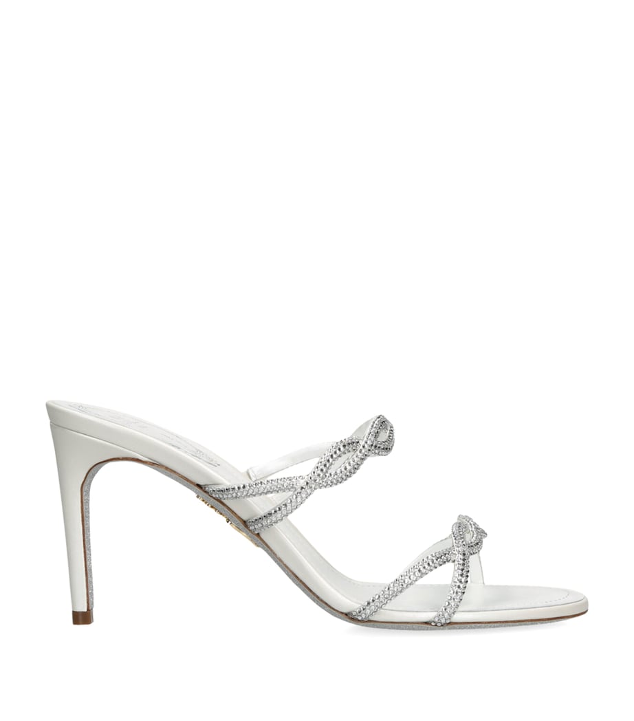 Satin Crystal-Embellished Braid Heeled Sandal 80 WHITE Image 1