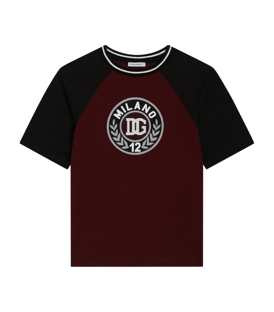 Dolce&Gabbana Kids Cotton Varsity Logo T-Shirt (8-12+ Years) Combined Colou Image 1