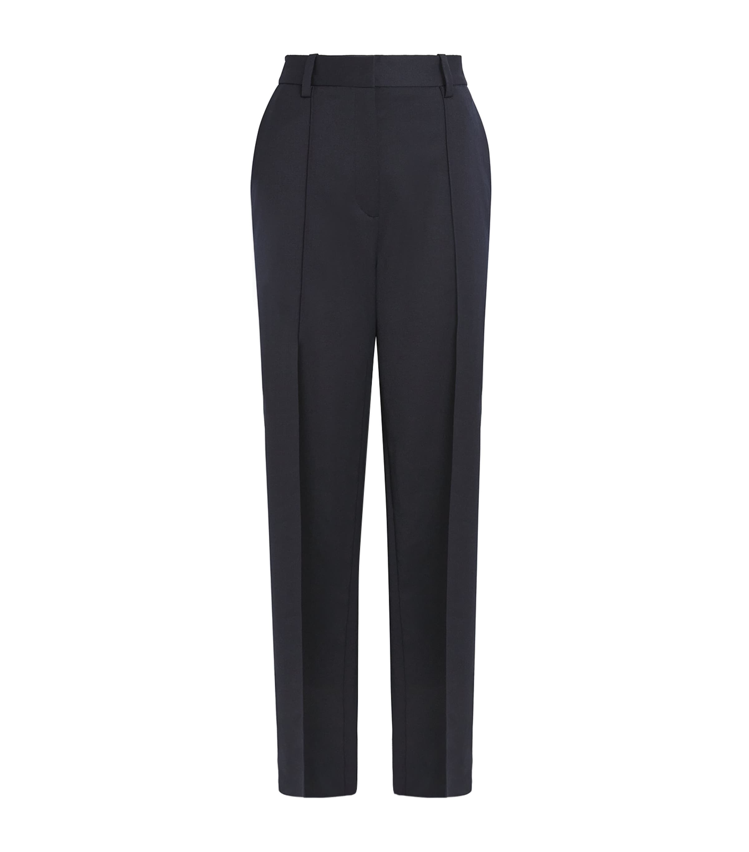 Maje Wool-blend Tailored Trousers In Blue