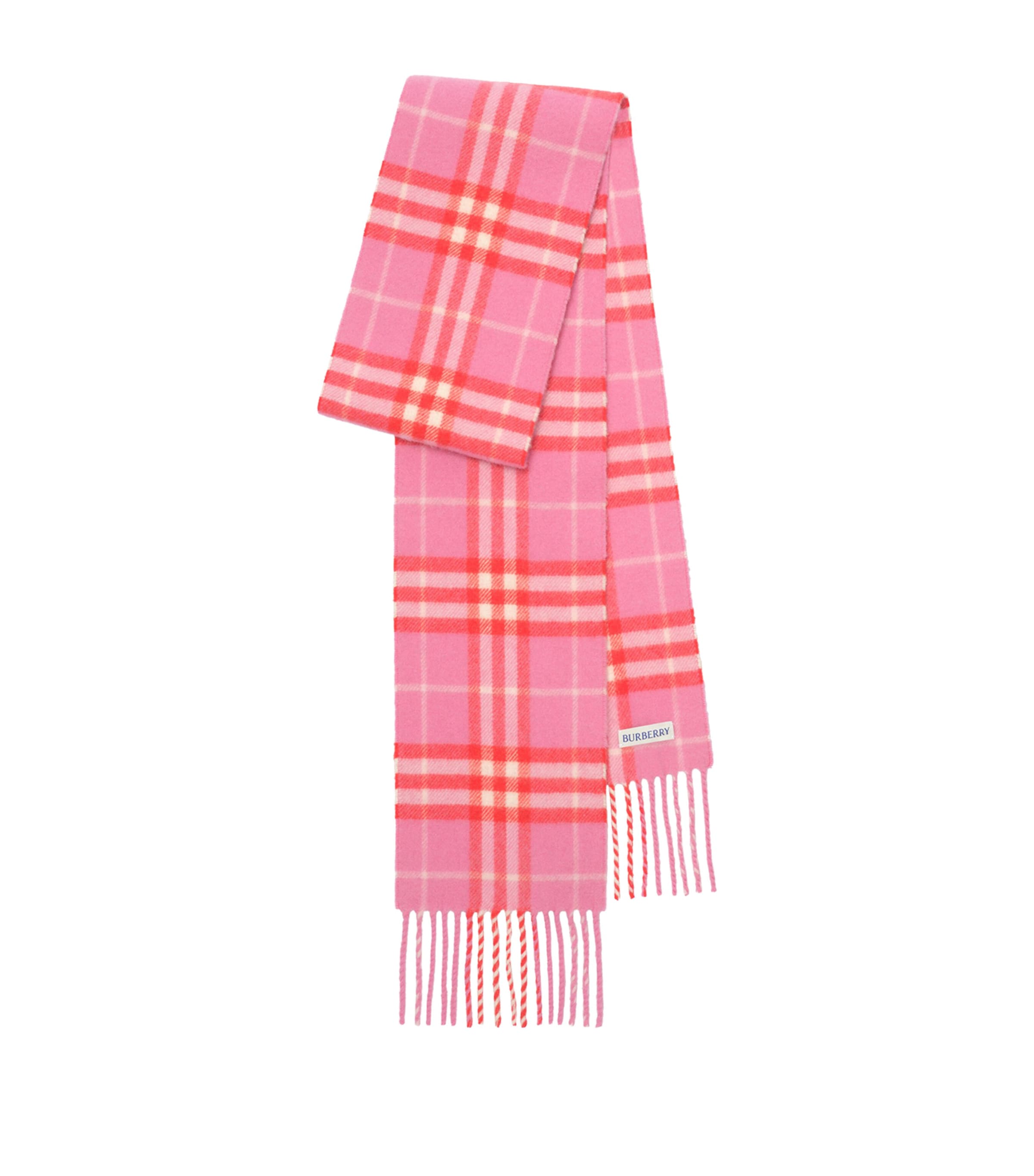 Burberry Cashmere Narrow Check Scarf Glaze Pink Image 1