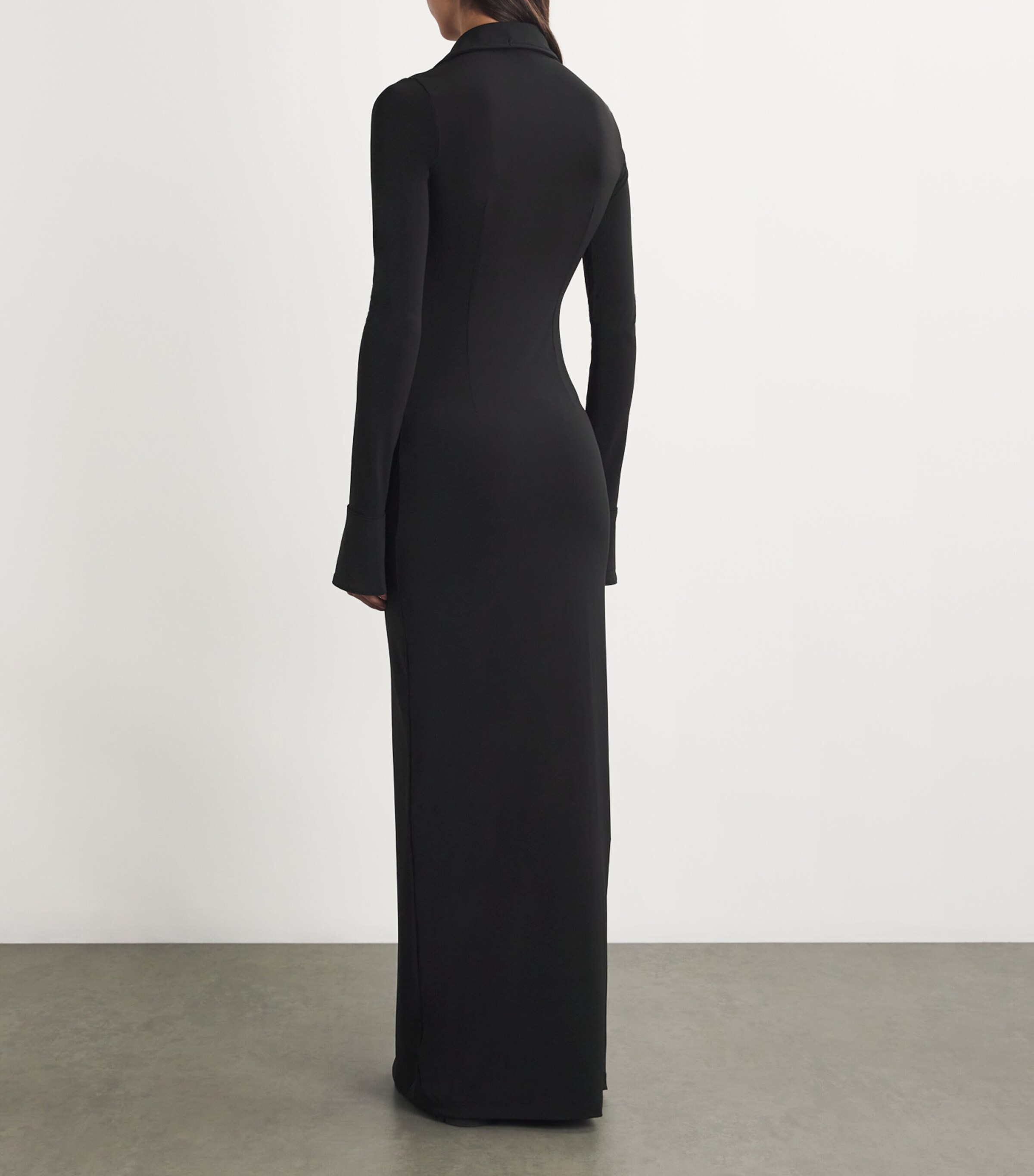 ÉTERNE Womens Georgia Maxi Shirt Dress Black Image 3