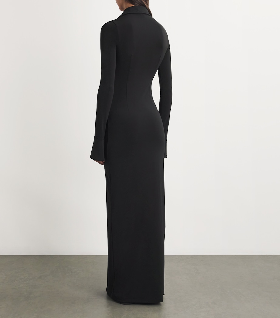 Georgia Maxi Shirt Dress BLACK Image 3