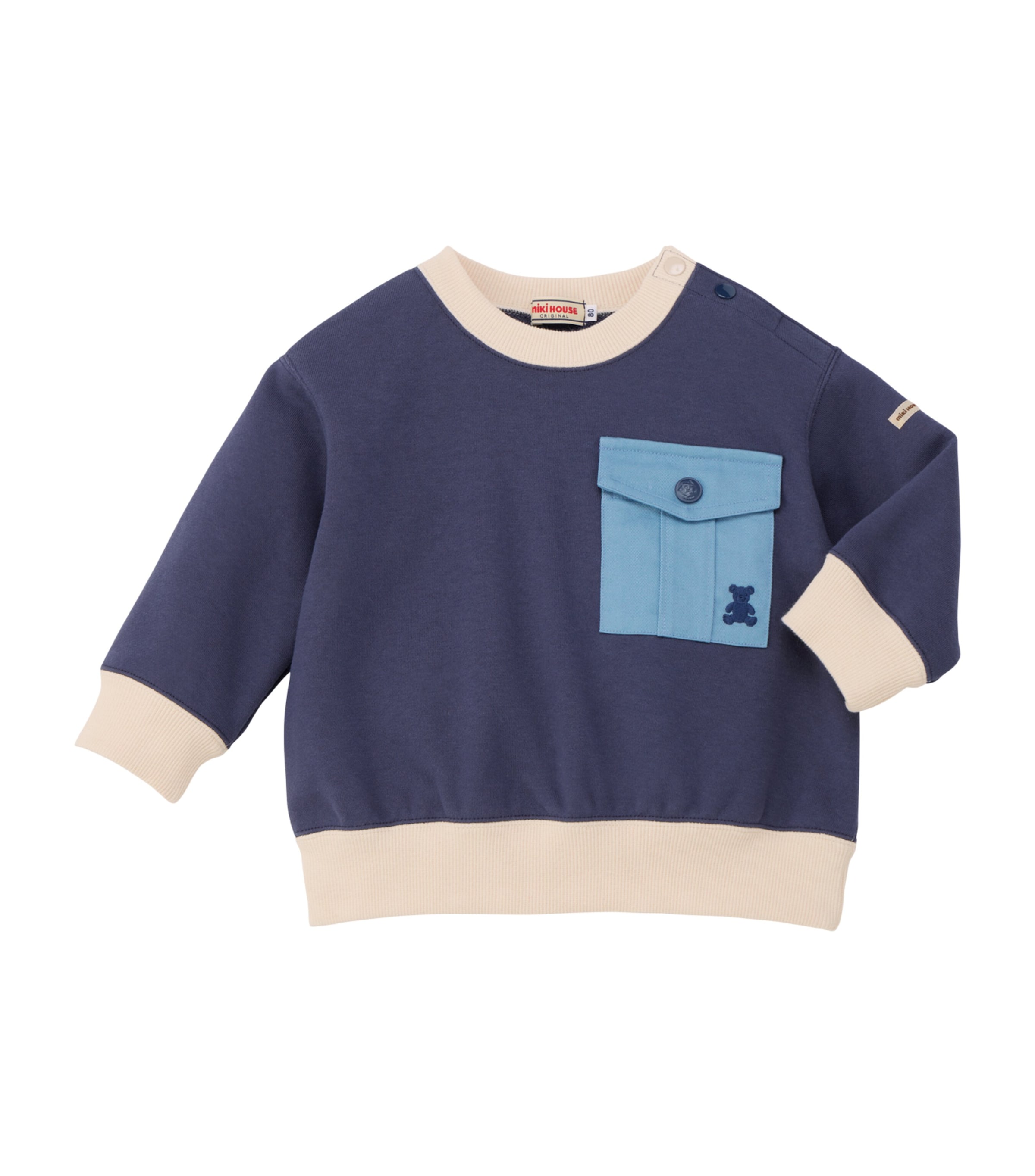 Miki House Cotton Pocket-detail Sweatshirt In Purple
