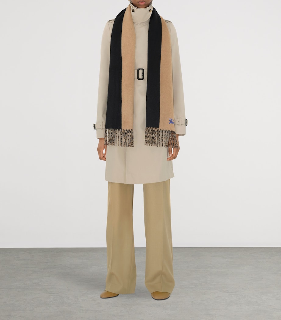 Cashmere Reversible Scarf CAMEL /BLACK Image 4