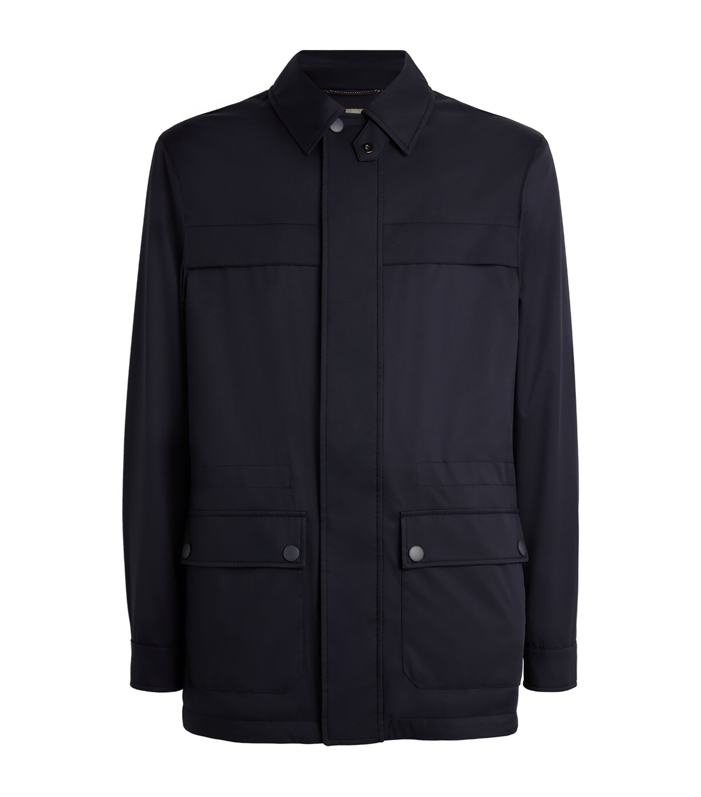 Concealed-Placket Collared Jacket 301 Image 1