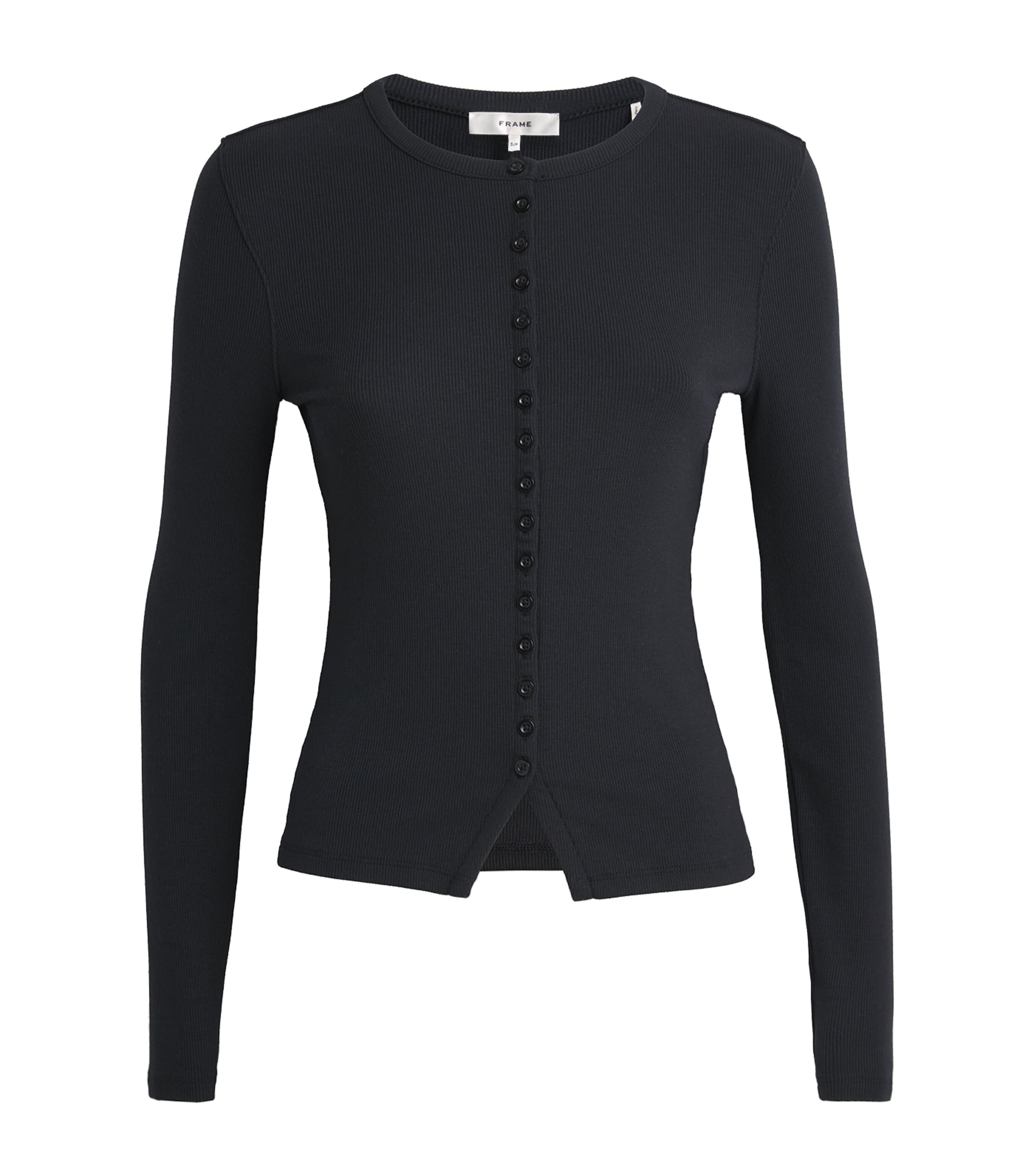 Rib Splay Cardigan BLACK Image 1