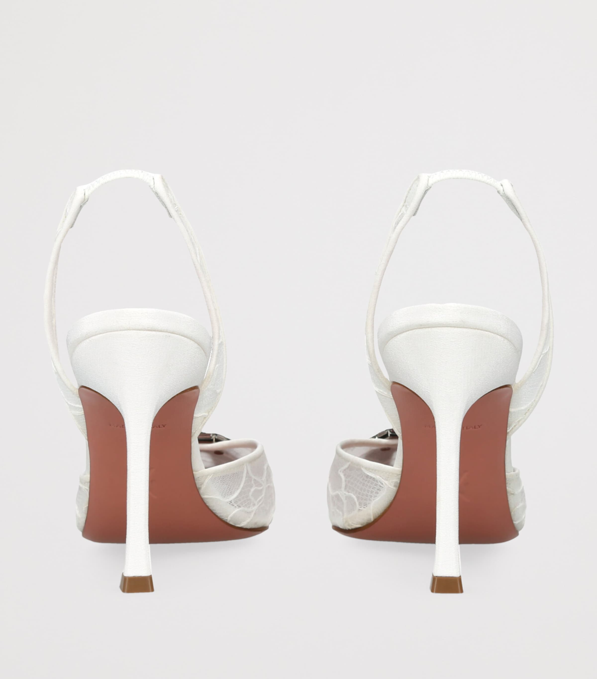Amina Muaddi Lace Camelia Slingback Pumps 90