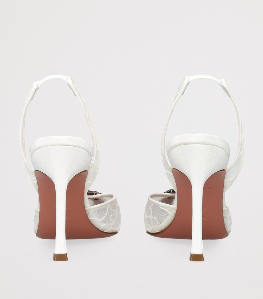 Lace Camelia Slingback Pumps 90 WHITE Image 2