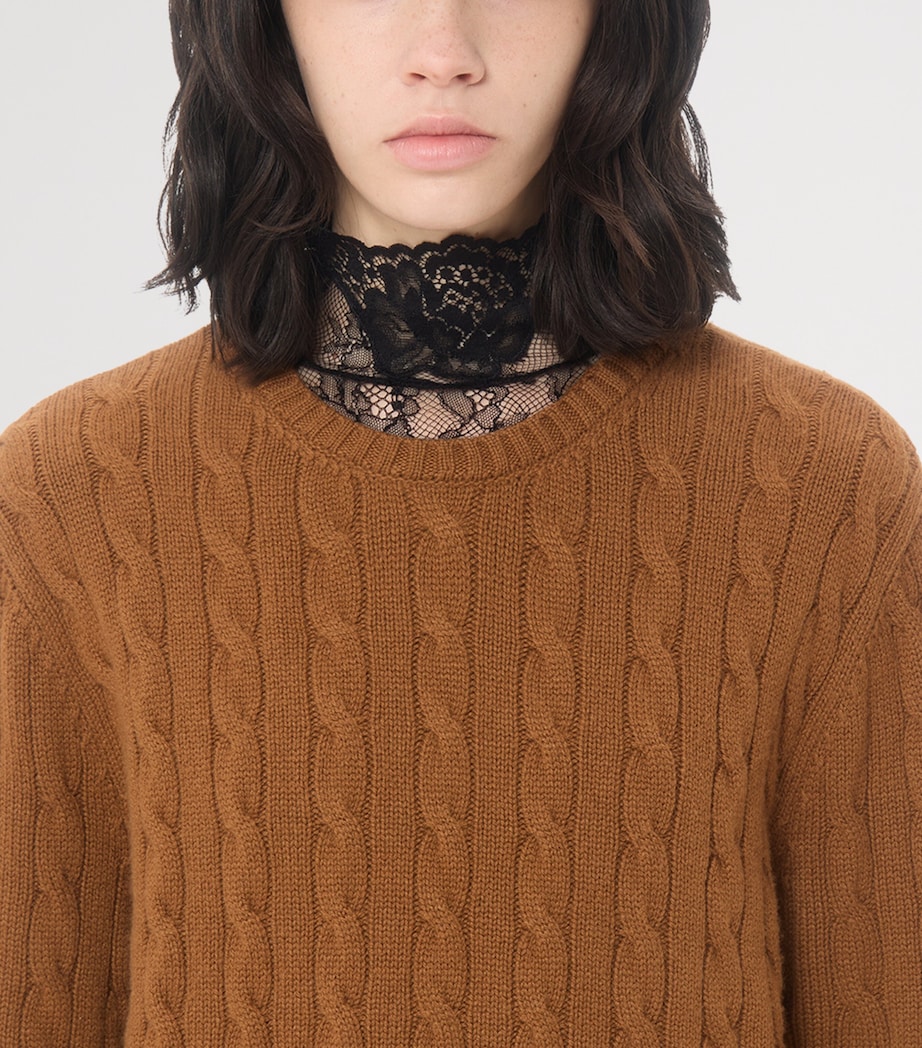 Valentino Womens Cashmere Cable-Knit Sweater Image 7