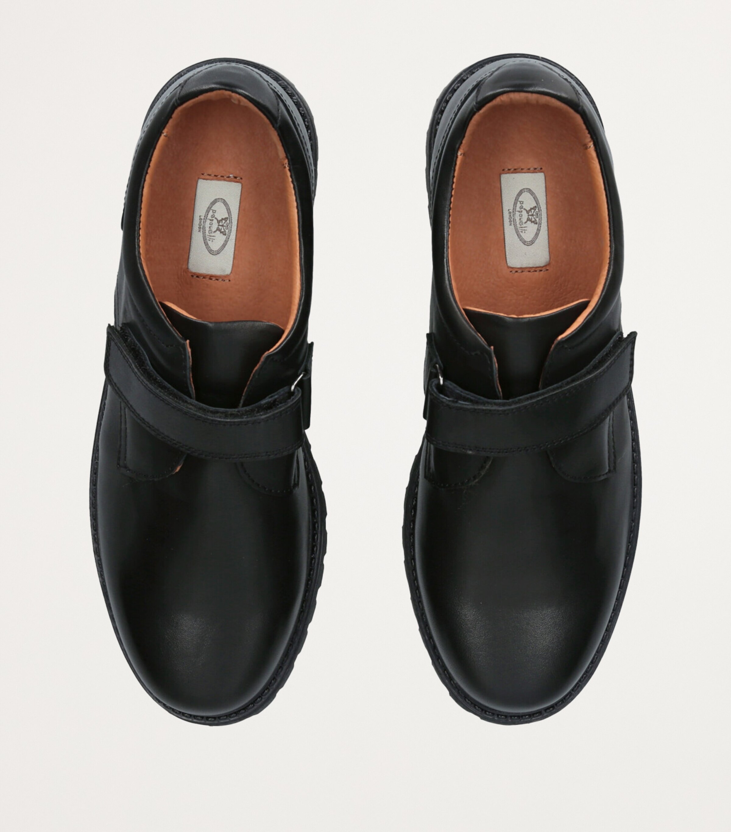 papouelli Leather Harry School Shoes Black Image 4