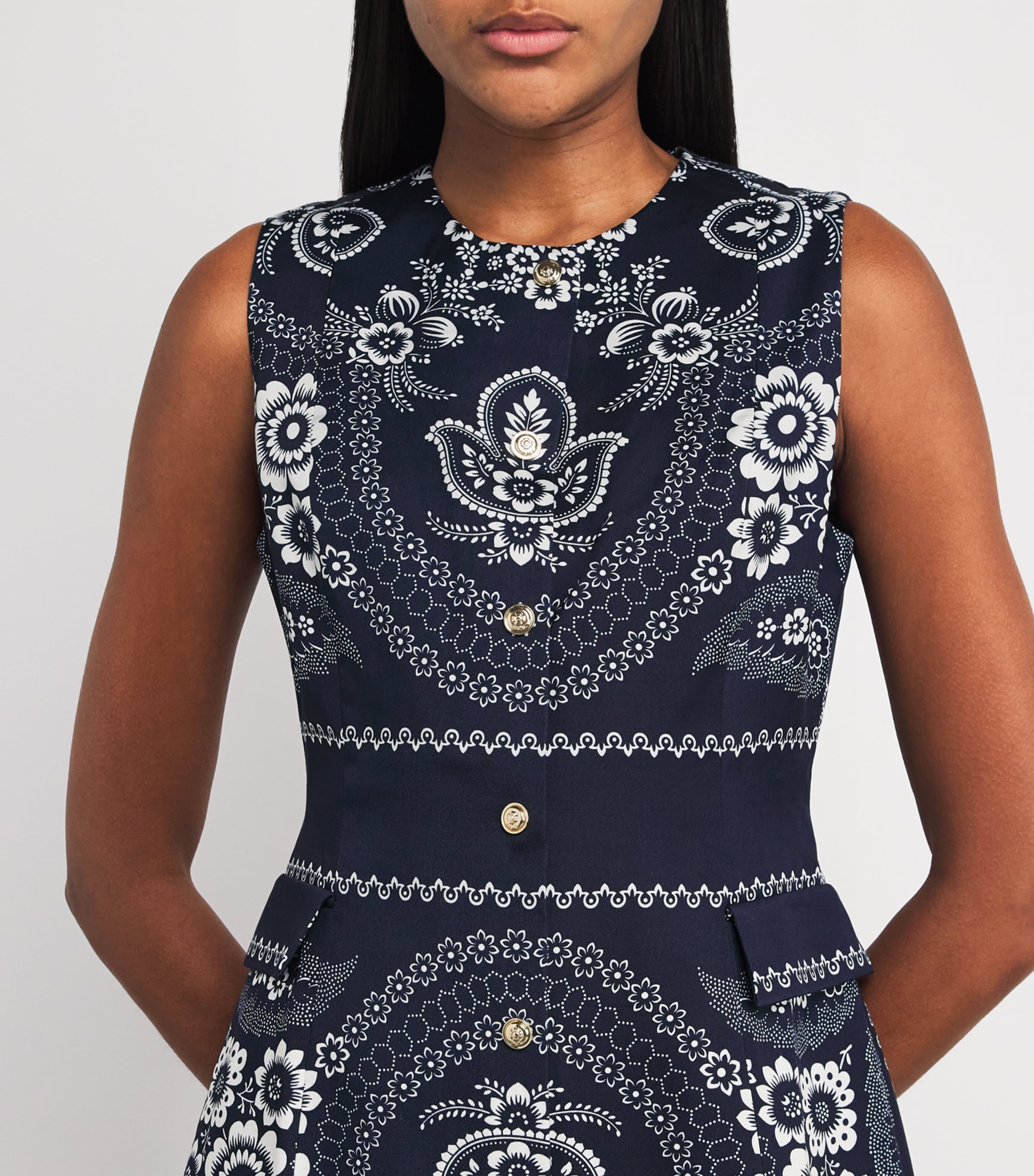 Printed Paisley Mini Dress NAVY BANDANA PRINT Image 4