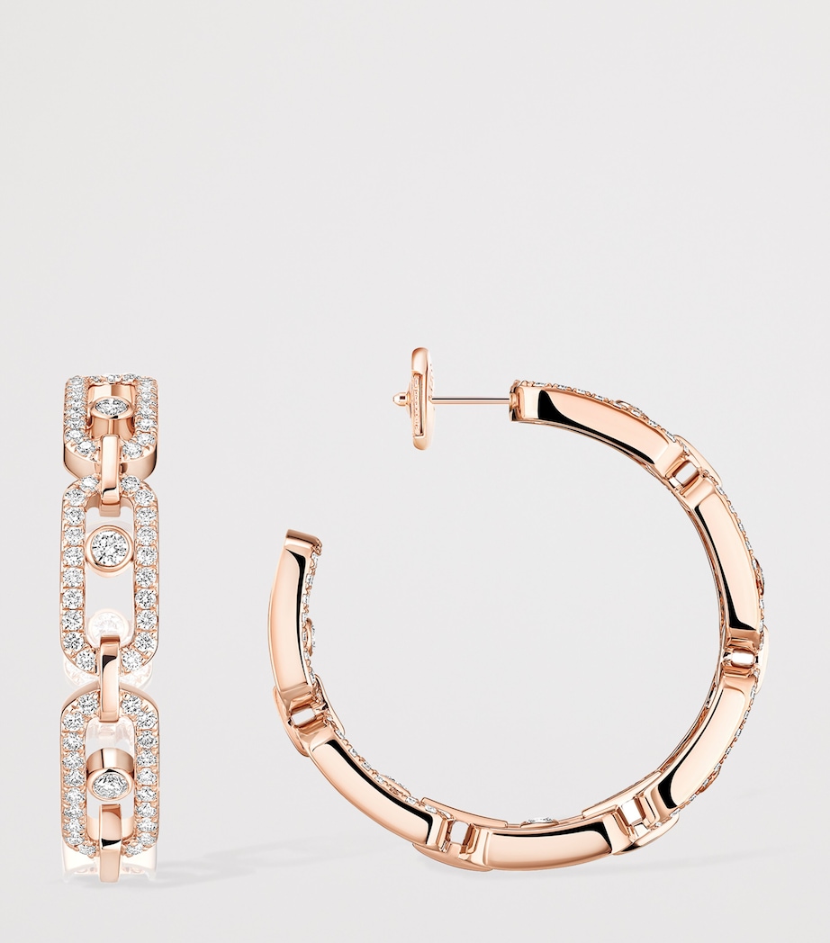 Messika Small Move Link Pink Gold and Diamond Hoop Earrings (0.86ct) Pink Gold Image 3