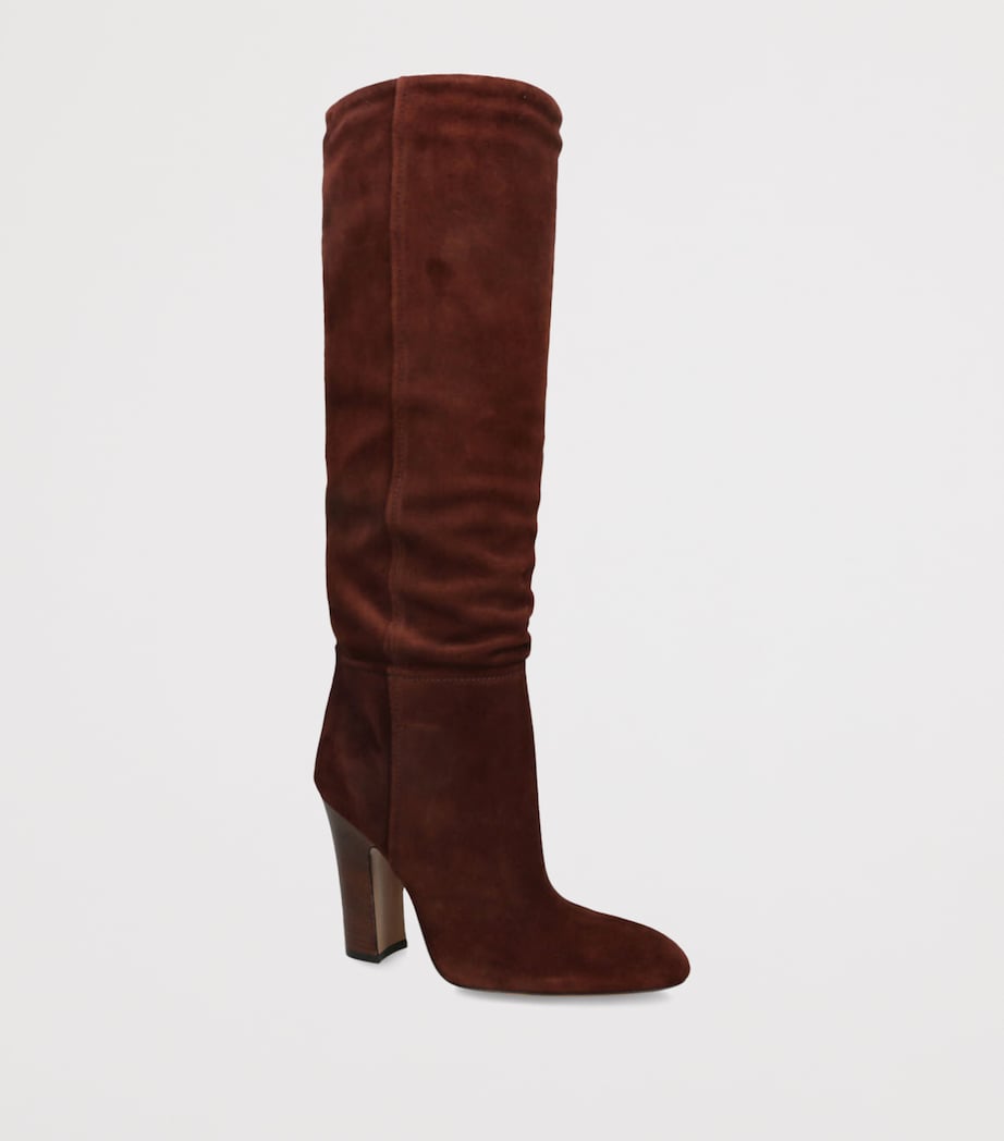 Suede Lavinia Knee-High Boots 100 BROWN Image 3