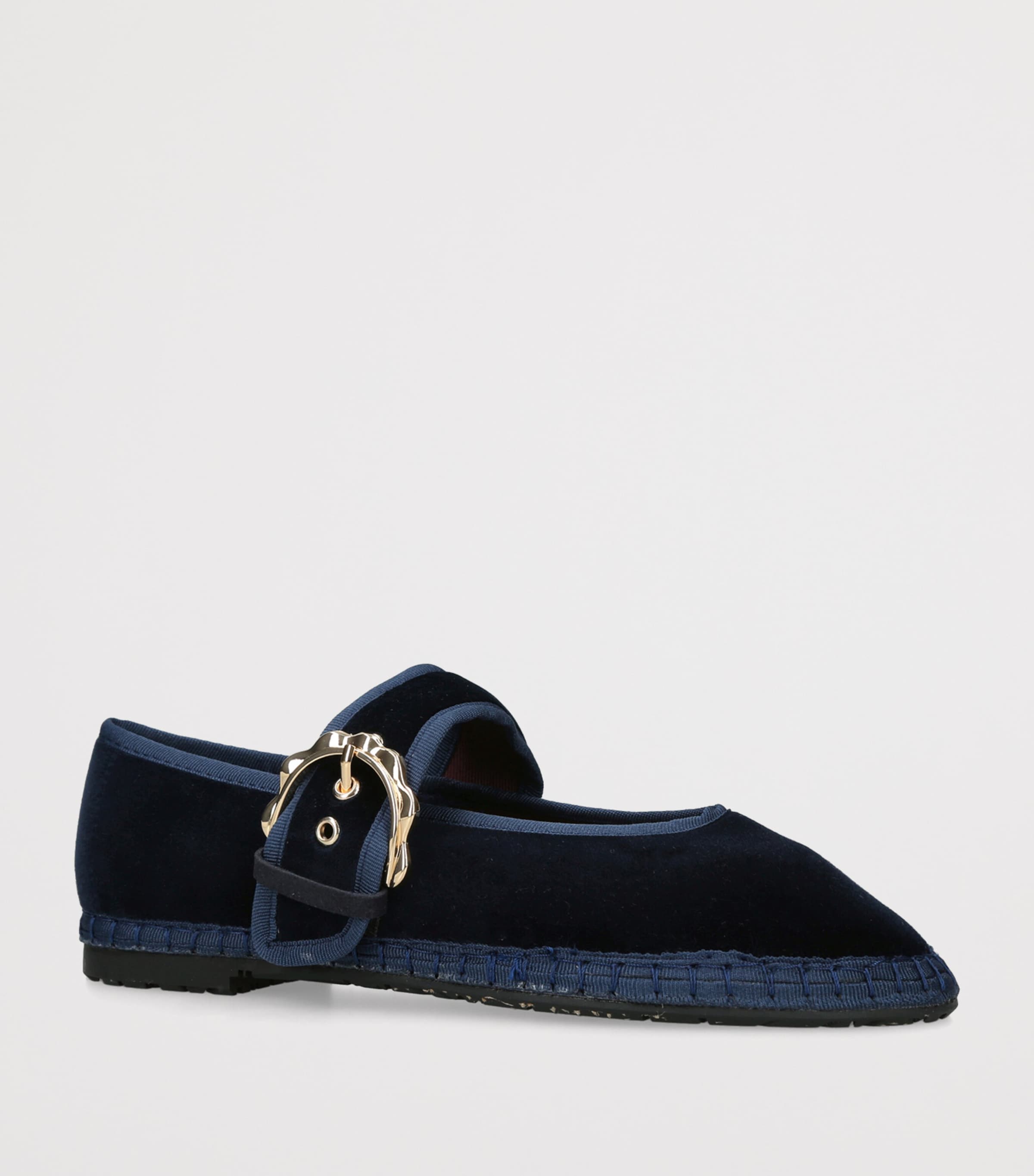 Flabelus Velvet Sophie Mary Janes Blue/dark Image 3