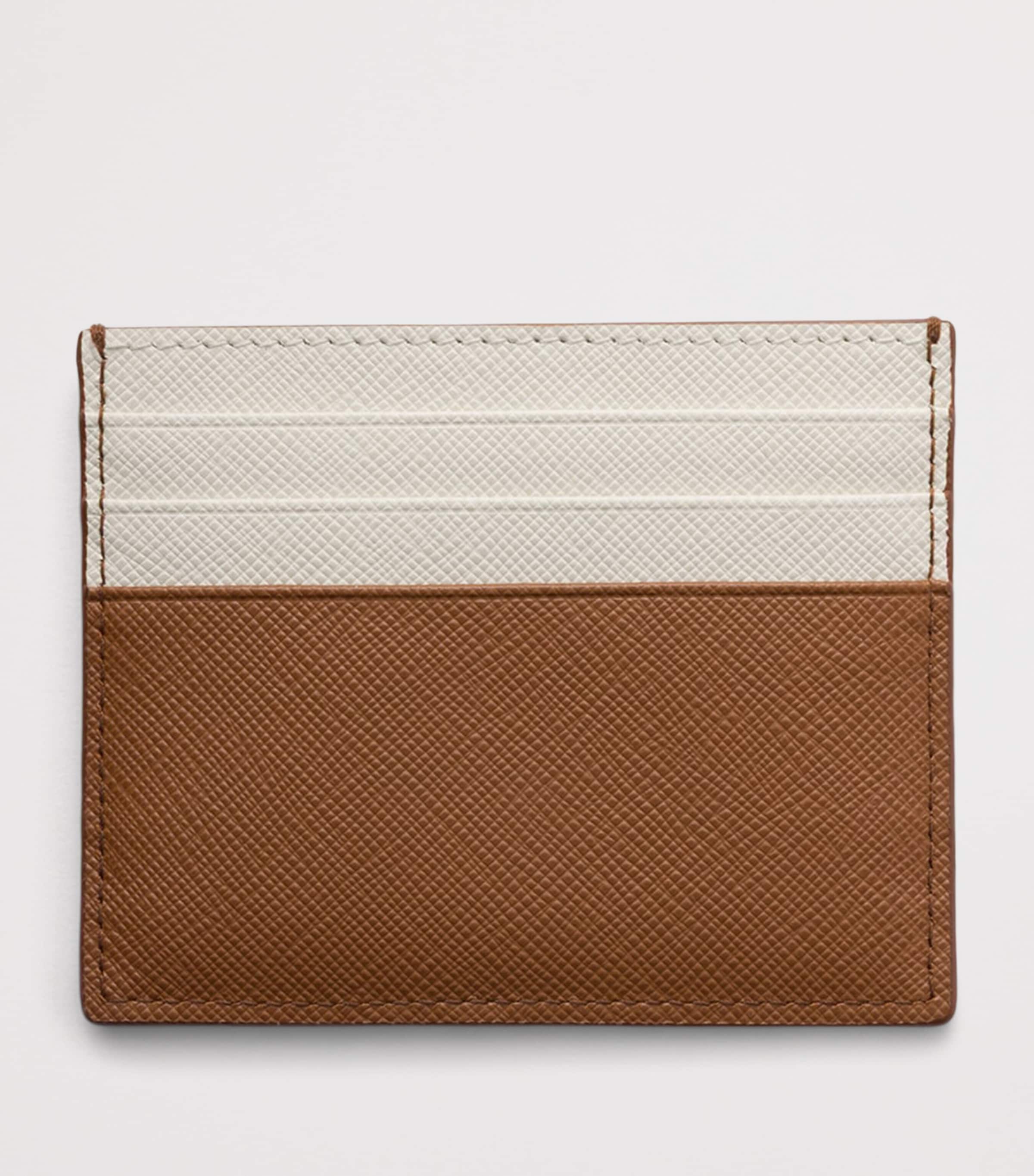 Prada Saffiano Leather Card Holder Brown Image 2