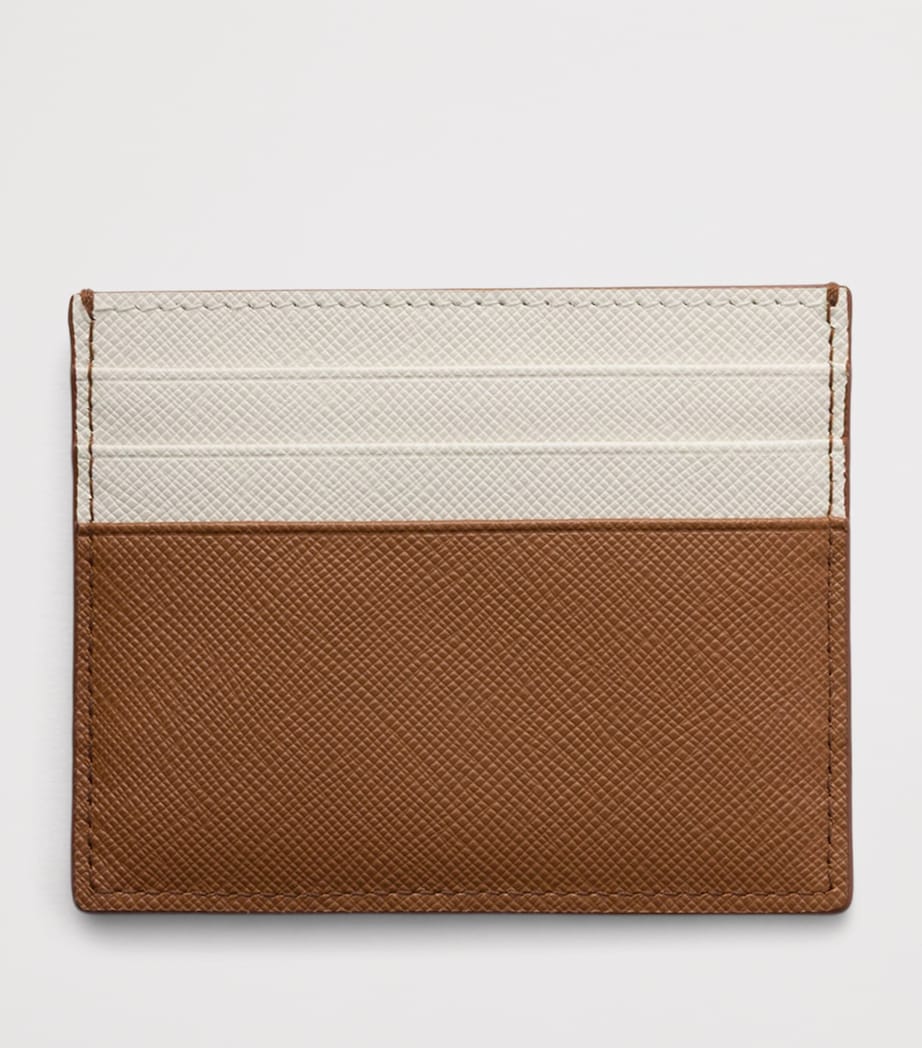 Prada Saffiano Leather Card Holder Brown Image 2