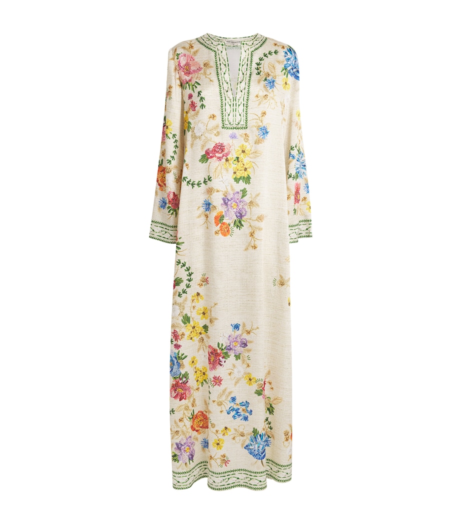 Satin Floral Collins Kaftan FARINIFERA Image 1